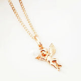 Rose Pendant with Simulated Pearl for Women