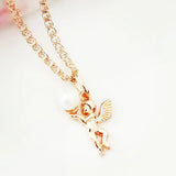 Rose Pendant with Simulated Pearl for Women