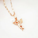 Rose Pendant with Simulated Pearl for Women