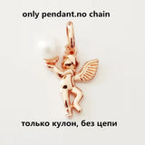 Rose Pendant with Simulated Pearl for Women