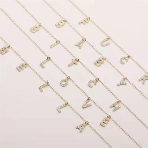 6mm Zircon Name Necklace for Women Girl Personalized Crystal Name Necklace