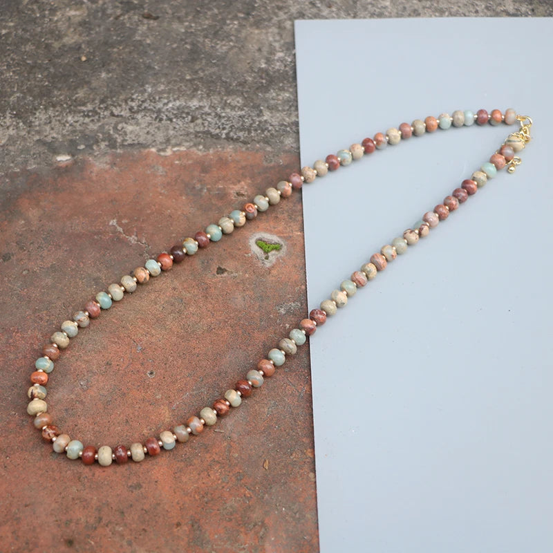 7 Colors 4*6MM Beads Necklaces Natural Stone Choker Necklace