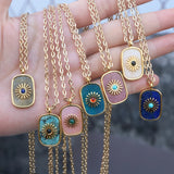 60cm Natural Stone Geometric Pendant Necklace Women Unique Gems Charm Necklace