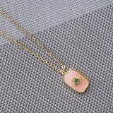 60cm Natural Stone Geometric Pendant Necklace Women Unique Gems Charm Necklace