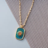 60cm Natural Stone Geometric Pendant Necklace Women Unique Gems Charm Necklace