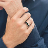 8MM Men Galaxy Tungsten Carbide Opal Meteorites Ring Wedding Band