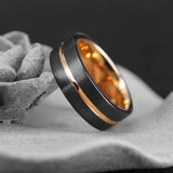 8mm Groove Beveled Edge Stainless Steel Carbon Fibre Ring