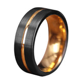 8mm Groove Beveled Edge Stainless Steel Carbon Fibre Ring