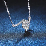 925 Silver 0.5ct D Moissanite Pendant Geometric Necklace