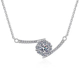 925 Silver 0.5ct D Moissanite Pendant Geometric Necklace