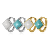 925 Silver Moonstone Hoop Earrings for Women Wedding Party