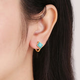 925 Silver Moonstone Hoop Earrings for Women Wedding Party
