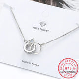 925 Silver Heart Double Circle Charm Bracelet for Women