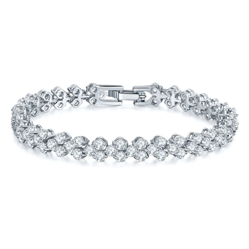 925 Silver Zircon Gemstone Bracelet for Women Wedding Engagement Party