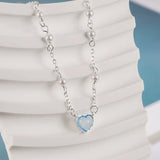 925 Silver Necklace Pearl Heart Pendant for Women Wedding Party