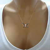 925 Silver Zircon Angel Butterfly Necklace For Women