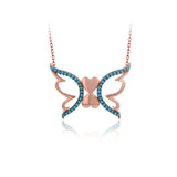 925 Silver Zircon Angel Butterfly Necklace For Women