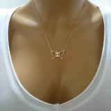 925 Silver Zircon Angel Butterfly Necklace For Women