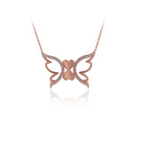 925 Silver Zircon Angel Butterfly Necklace For Women