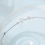 925 Silver Plated Zircon Stars Necklace for Women