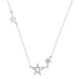 925 Silver Plated Zircon Stars Necklace for Women