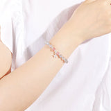Moonstone Star Moon Chain Bracelet 925 Silver Women Jewelry