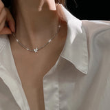 925 Silver Butterfly Choker Necklaces For Women NK117