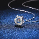 925 Sterling Silver 0.3ct Moissanite Rose Necklace for Women