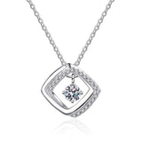 925 Silver 0.3ct Moissanite Necklace Geometric Style