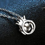 925 Silver 0.5Ct D Moissanite Crown Pendant Necklace Women Valentine Gift
