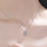 925 Silver 0.5Ct D Moissanite Crown Pendant Necklace Women Valentine Gift