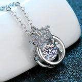 925 Silver 0.5Ct D Moissanite Crown Pendant Necklace Women Valentine Gift