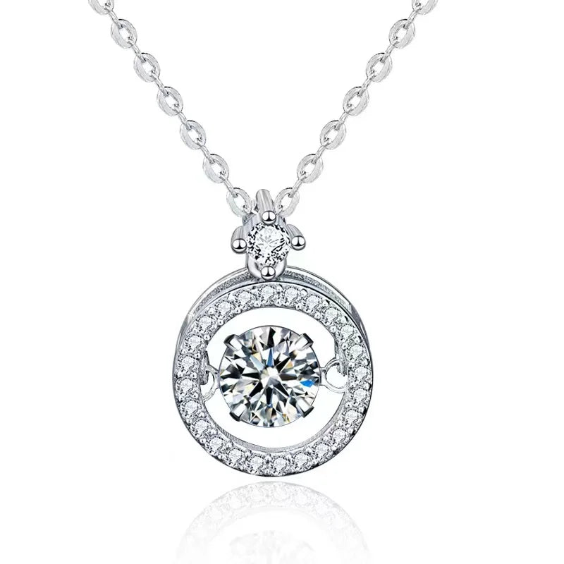 925 Silver 0.5ct Moissanite Clavicle Necklace Women Jewelry