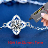 925 Silver 0.5ct D VVS1 Moissanite Flower Bracelet for Women