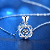 925 Silver 0.5ct VVS1 Moissanite Heart Necklace Plated Pass Diamond Tester