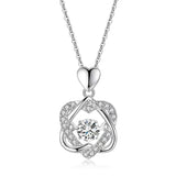 925 Silver 0.5ct VVS1 Moissanite Heart Necklace Plated Pass Diamond Tester
