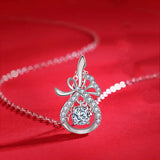 925 Silver 0.5ct Moissanite Necklace D VVS1 Plated Geometric Necklaces