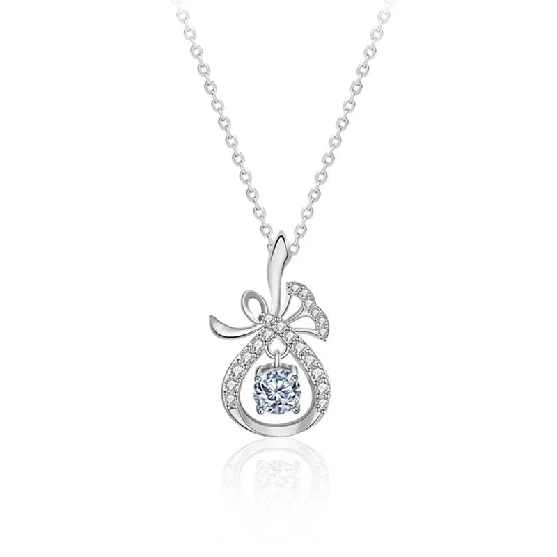 925 Silver 0.5ct Moissanite Necklace D VVS1 Plated Geometric Necklaces