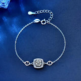 925 Silver 0.5ct D VVS1 Square Moissanite Bracelet for Women