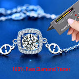 925 Silver 0.5ct D VVS1 Square Moissanite Bracelet for Women