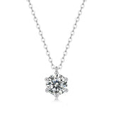 1ct D VVS1 Moissanite Pendant Necklace 925 Sterling Silver Jewelry Gift