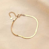 925 Silver Snake Bone Chain Bracelet 18k Plated Blade Bangle Gift Women