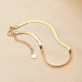 925 Silver Snake Bone Chain Bracelet 18k Plated Blade Bangle Gift Women