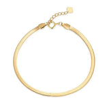 925 Silver Snake Bone Chain Bracelet 18k Plated Blade Bangle Gift Women