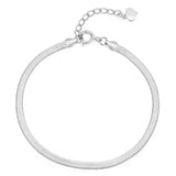 925 Silver Snake Bone Chain Bracelet 18k Plated Blade Bangle Gift Women