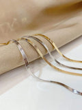925 Silver 2.1mm Snake Bone Chain Necklace Women Ins Jewelry Plated 18K Choker