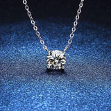 925 Silver 4 Rong Moissantie Necklace Platinum Plated