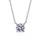 925 Silver 4 Rong Moissantie Necklace Platinum Plated