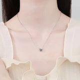 925 Silver 4 Rong Moissantie Necklace Platinum Plated
