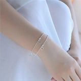 925 Silver Anklet Double Layer Bracelet Princess Accessories Gift